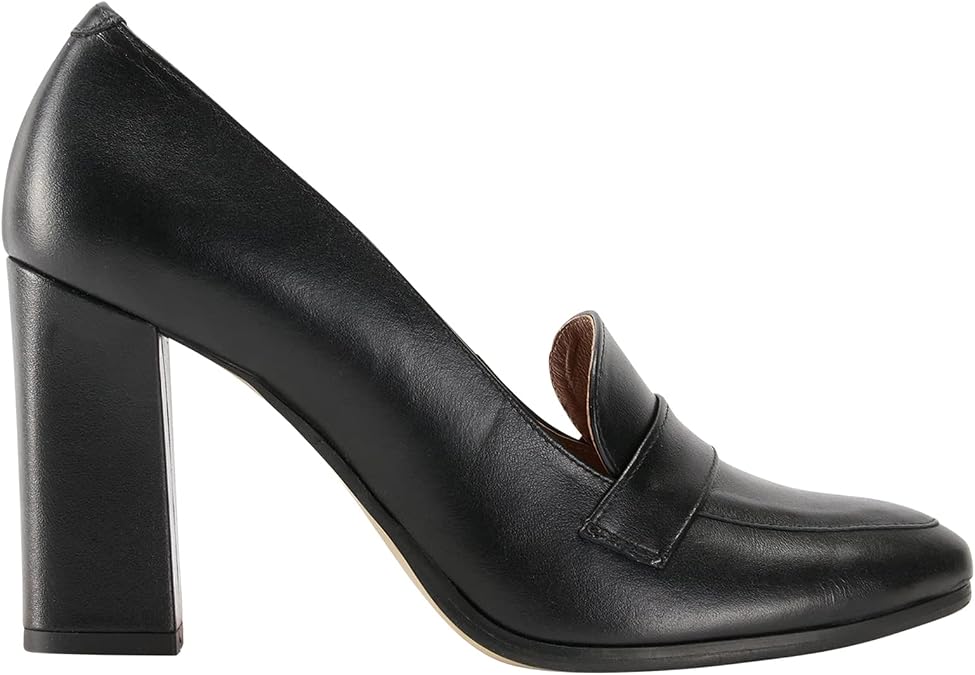 MOOMMO Women Chunky Block Heel Pumps Round Closed Toe Slip On Oxford Loafers Shoes High Heels Snakeskin Work Pump Suede Loafer for Office Ladies Classic Formal Business Professional 4-13 M US