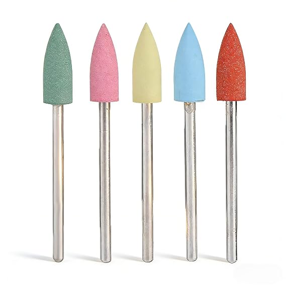 Silicone Nail Bit, Nail Drill Bits, Nail Polishing Burr, Manicure Bit, Nail Mill Bits, 5pcs / Set Rubber Nail Drill Bits Manicure Pedicure Nail Polishing Burr Accessory(152)