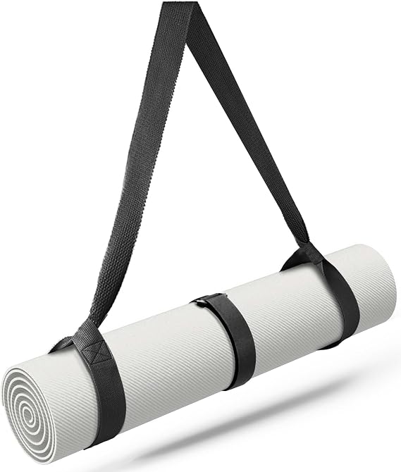MRZZATA Yoga Mat Carrier Strap Long - Adjustable Thick and Wide Strap for Carrying Mat or Stretching, Black