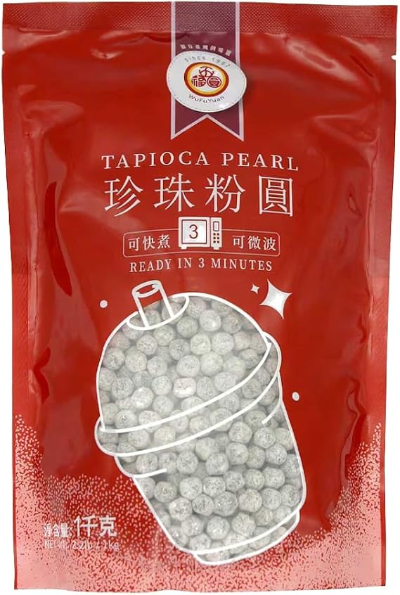Wufuyuan Black Tapioca Pearl Boba for Bubble Tea Drink Boba Milk Tea 1KG