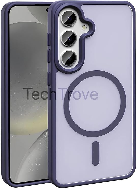 Techtrove Samsung Galaxy S23 Fe Kılıf Magsafe Şarj Özellikli Mat Arka Yüzey Parmak İzi Tutmayan Lüks Kapak Koyu Mor