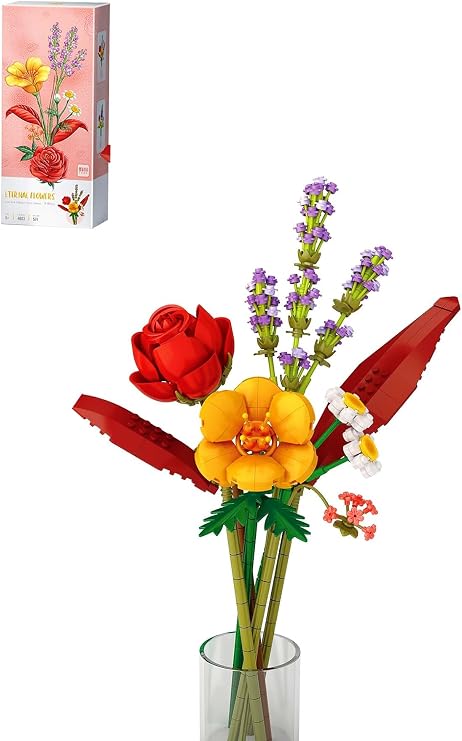 Wagonlife Loz Decorative And Collectible Flower Bouquet 574 Piece Flower Model Making Set FFLZ-4603