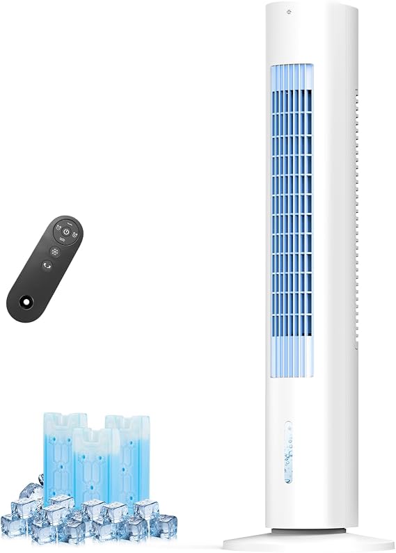 Portable Air Conditioners Windowless, 2025 Upgraded Cooling System, 35 Inch Evaporative Air Cooler w/3 Speeds, Smart Timer for Auto-off & 70Oscillation, Swamp Cooler for Room, Office, Home