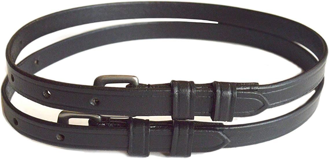 SIE Leather Spur Straps Black Havana 18'' / 20'' - Adult (20'', Black)