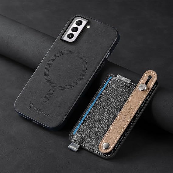 Zebana Samsung Galaxy S24 FE ile Uyumlu Kılıf Zebana M-safe 2in1 Kartlıklı Best Deri Kılıf Siyah