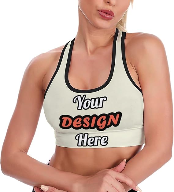 Custom Sports Bras for Women Customized Sports Bra with Photo Text Personalized Womens Workout Tops Yoga Wireless Bra