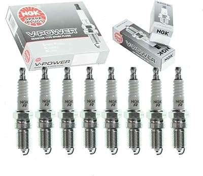 8 pc NGK V-Power Spark Plugs compatible with Chevrolet Silverado 2500 4.8L 5.3L 6.0L V8 1999-2014