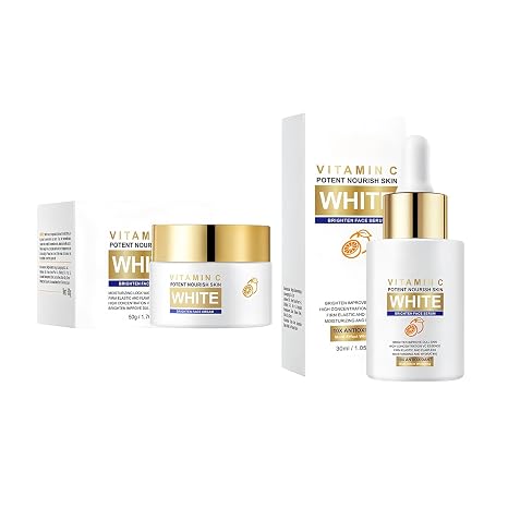 Set Facial Serum + Moisturising Firming Cream Moisturising to Reduce Dark Spots Smooths Fine Lines Brightens the Complexion Reduces Dullness Suitable for All Skin Types