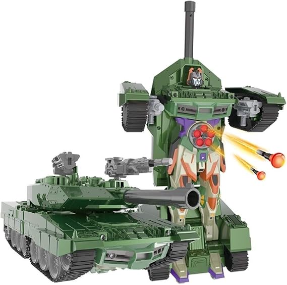 Remote Control Main Tank RC Car 360° Rotation Stunt Car Kids Toy Gift Silver 1/12 Fightint,Dual Mode Gesture Sensing Transformer Robot and Photoelectric Color : A