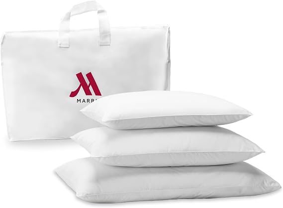 Marriott Down Alternative Eco Pillow Hotel Pillows - Pack of 1 - Eco-Friendly Pillow with 100% Recycled Fill - Standard (20" x 26")