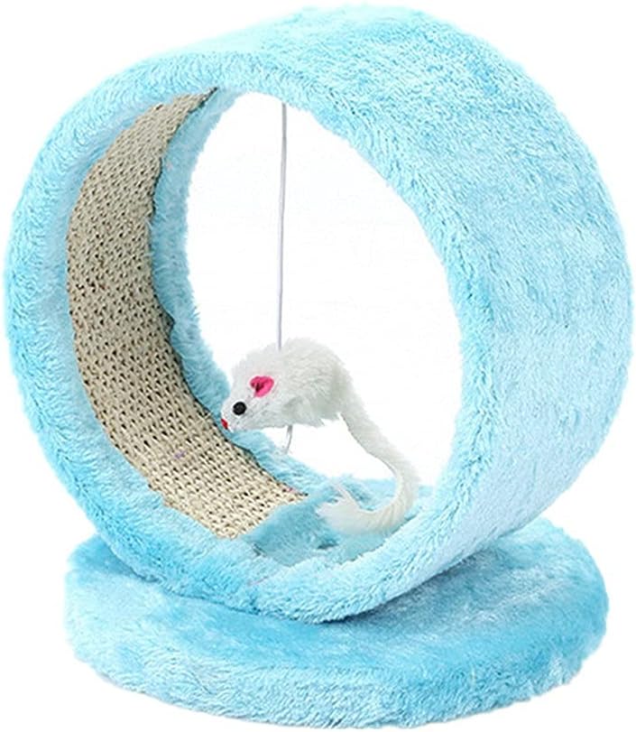 TDDGG PinhBlue Cats Scratcher Tree Pet Play Toy Mouse Furniture Scratching Post Climbing Frame Cats Furniture Pet Product Jumping Toy Color : Blue