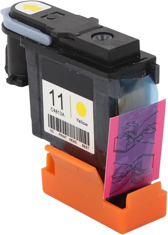 Designjet Printhead, Yellow Color ABS Colorfast Printer Printhead Replacement Lightweight Efficient Printing Printer Head Accessory for HP Designjet 100 110 111 500 510 800 813