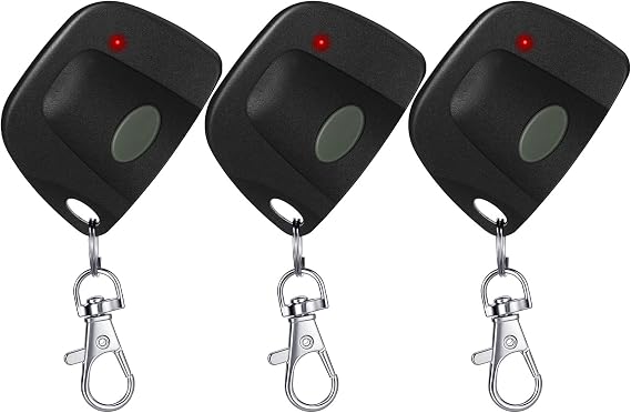 Kingdder 3 Pieces Garage Door Remote Compatible for Linear Multicode 300mhz 10 Dip Switch 3089 3060 3070 Gate Opener Remote Multicode Gate Opener with Keychain (Black, Gray)