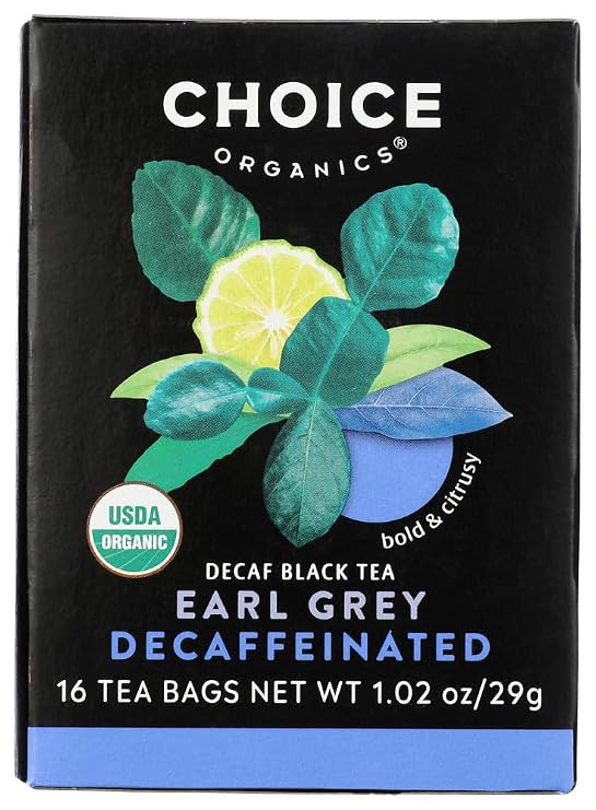 Choice Organic Teas Earl Grey, Decaf, Organic 16.0 BG (Pack of 6)