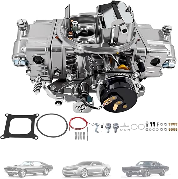 650 CFM 4 Barrel Carburetor FIT Holley FIT Quick Fuel Brawler 4150 Square-Bore Mechanical Secondary Electric Choke Die-Cast Aluminum Replacement Replaces BR-67255 1-Pack