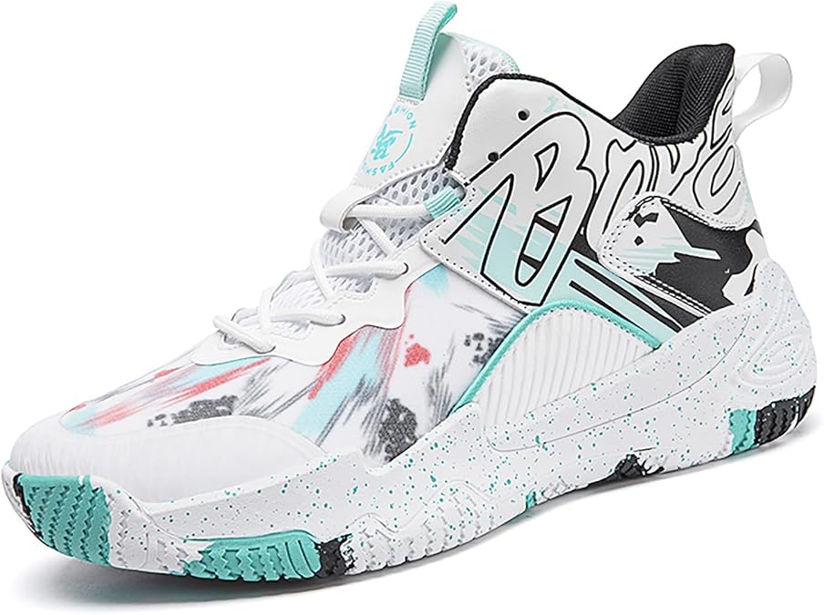 Men's Basketball Shoes No-Slip Breathable Outdoor Shoes Women's Fashion Graffiti Training Shoes