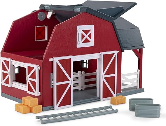 Terra by Battat 20 Pieces Wooden Animal Barn Toy Set Farm Animals & Play Fence Pretend Play for Toddlers & 3+ Years Educational Toys Farmhouse Playset