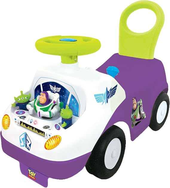 Kiddieland My First Buzz Ride-On Toddler Toy with Music & Flashing Lights | Interactive dashboard toy with foot-to-floor design, sturdy construction, and space ranger styling for ages 2 and up