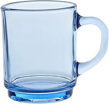 Duralex - 4020BR06 - Versailles Glass Mugs - 7 cm - Pack of 6 - Navy Blue Colour
