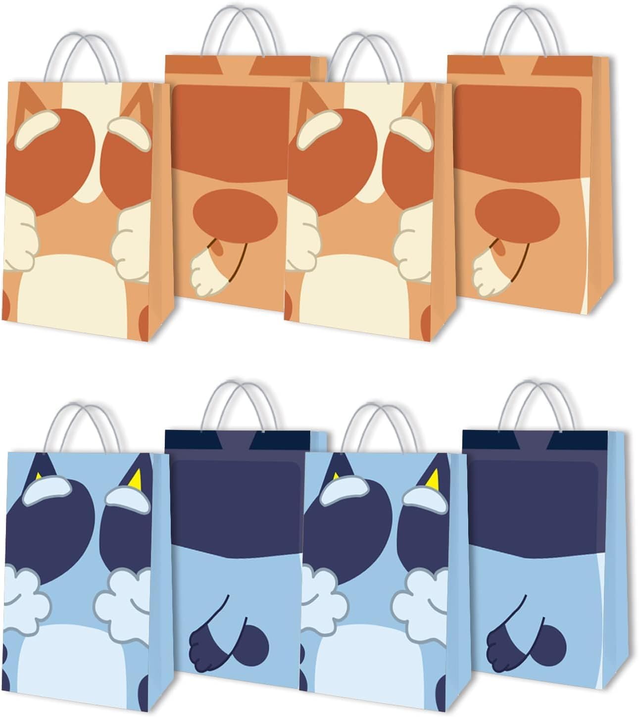 VAPAX 18pcs Blue Dog Party Favor Bags Cartoon Gift Bags Cute Practical Candy Bag Birthday Party Supplies for Kids Birthday Decorations