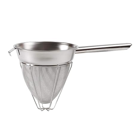 Winco CCB-8R Stainless Steel Reinforced Bouillon Strainer, 8 inch - 1 Each.