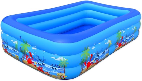 Baiao Inflatable Swimming Pool for Adult, Blow Up Pool for Backyard, Garden, Indoor, or Summer Outdoor Paly Water Happy Family Time 118" x 68" x21" (300CM)