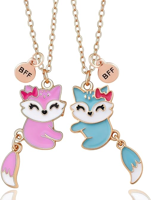 DOYYCA Best Friend Necklace Unicorn Mermaid Gifts Magnetic Matching Friendship Necklace for 2 Girls BFF Sister