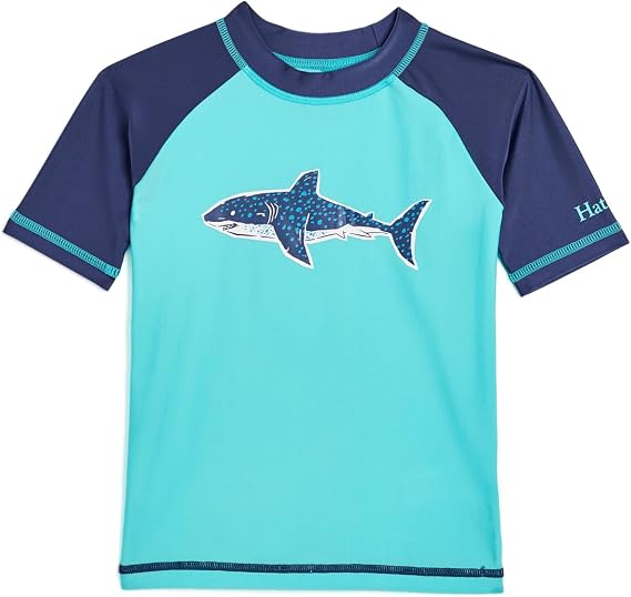 Hatley Kids Mens Short Sleeve Rashguard (Toddler/Little Kid/Big Kid) Blue Curacao 2T (Toddler) One Size