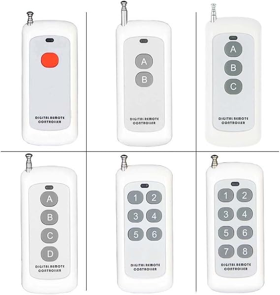 Remote Control Transmitter for Remote Switch 1/2/3/4/6/8 Button Small Size Long Range Big Button Remote (4 button)