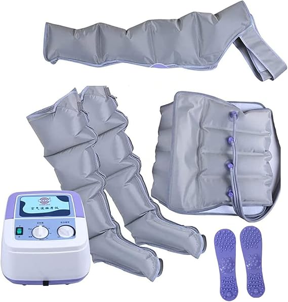 Pressotherapy Massager Machine for Arm Leg Calf and Foot Relaxation - Electric Air Compression Massager for Blood Circulation and Swelling Relief