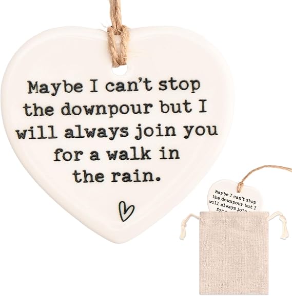 Ceramic Best Friendship Gifts for Women Maybe I Can't Stop the Downpour Plaque Friendship Bestie Gifts for Strong Women Sister Souvenir Hanging Crafts Sign