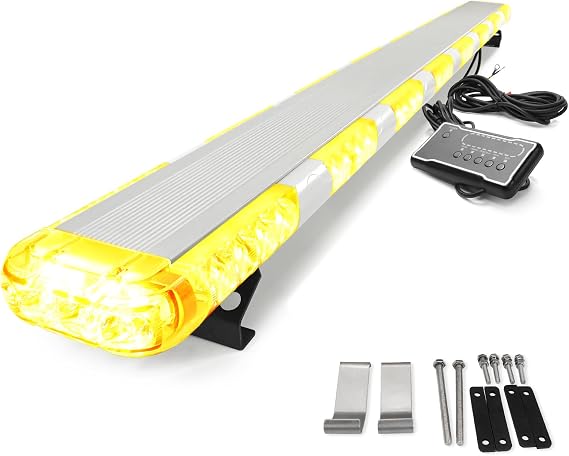 Agrieyes 45 Inch Modular Strobe Lights Bar, LED Rooftop Amber Light Bar with Visual Controller, Flashing Safety Warning Emergency Caution Lights for Trucks, Vehicles, Tractor, Plow Trucks,Construction