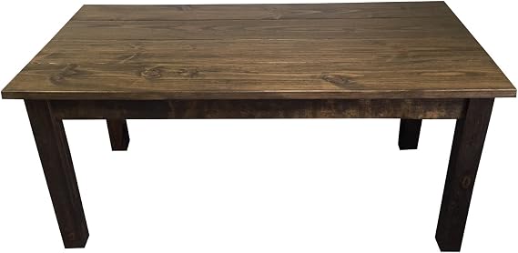 Rustic Dark Walnut Farmhouse Dining Table (60")