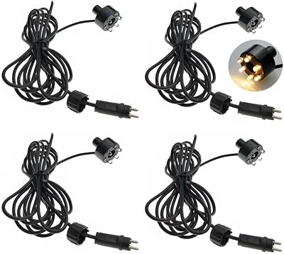 Wholesale Fountain Submersible LED Light Fountain Ring 6-LED no AC Plug for Garden, Square, Yard Warm White,4