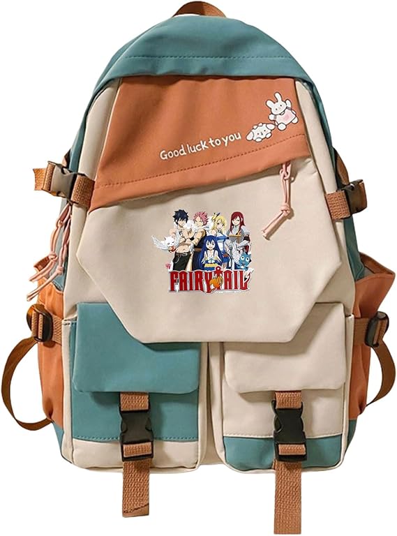 Fairy Tail Anime Backpack for Women Kawaii Design Student School Shoulder Bag Canvas Youth Outdoor Travel Backpack (5)
