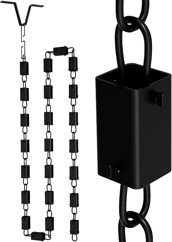 Black Powder Coated Aluminum Square Rain Chain