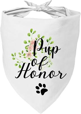 Pup of Honor, Maid of Honor Dog Bandana, Wedding Photo Prop, Pet Scarf Accessories, Coral Wedding Bandana