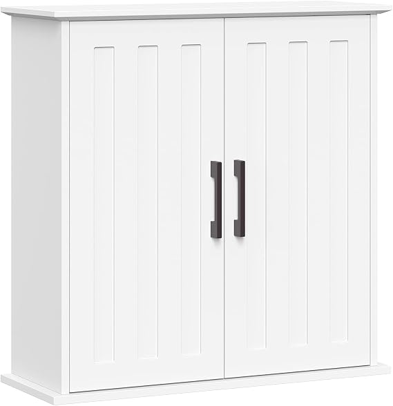 RiverRidge Monroe Two-Door Bathroom Wall Mount Medicine Cabinet, White