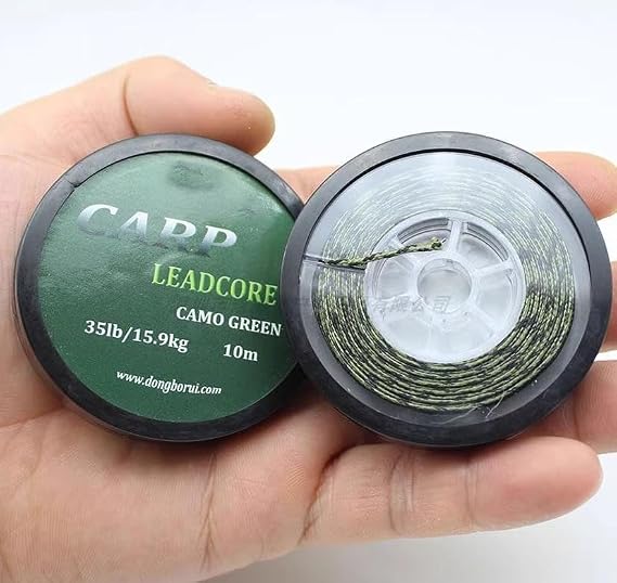 Pack of 1 10m camo Green Carp Fishing Line Hook Link Carp Hooklink 45LB Rigging Line Leash Material carp Shock Leader for Fishing Hair Rig