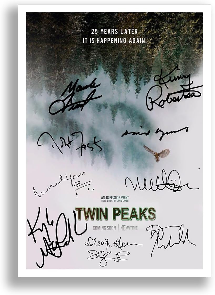 Memorabilia Twin Peaks Cast Signed Autograph Signature A4 Poster Photo Print Photograph Artwork Wall Art Picture TV Show Series Gift A4 Poster Only