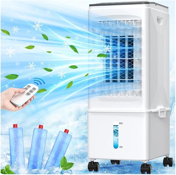 Portable Air Conditioners, 2.5 Gal Evaporative Cooling Fans that Blow Cold Air, 3 Speed Portable AC Unit, Quiet Swamp Cooler wTimer & Remote, Windowless Air Conditioner for Bedroom Office Garage