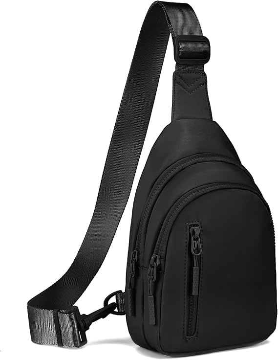 Viverte Small Sling Bag Crossbody Bag for Women with 4 Pockets Cross Body Fanny Pack Womens Chest Bag for Outdoors Traveling
