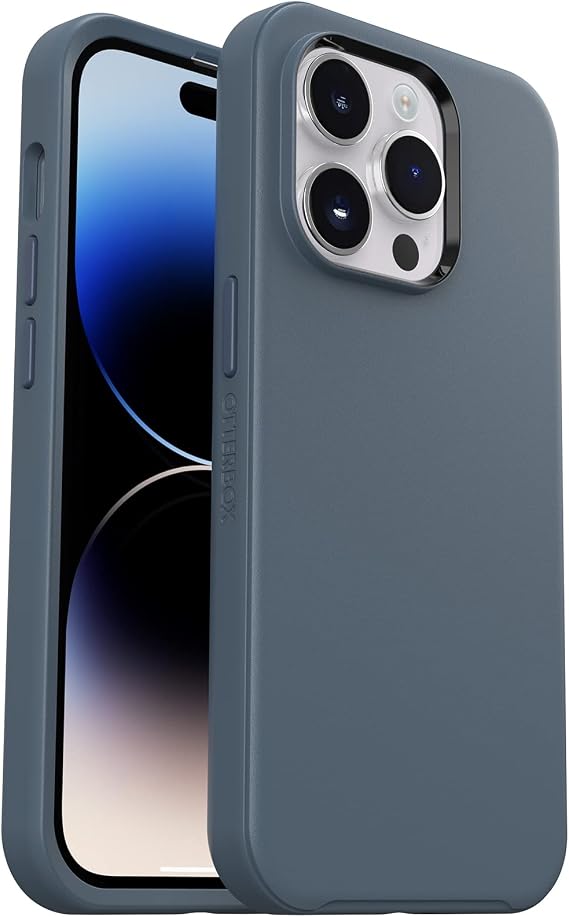 OtterBox iPhone 14 Pro (ONLY) Case, Symmetry Series+, Ultra-Sleek, Snaps to MagSafe, Raised Edges Protect Camera & Screen - BLUETIFUL (Blue)