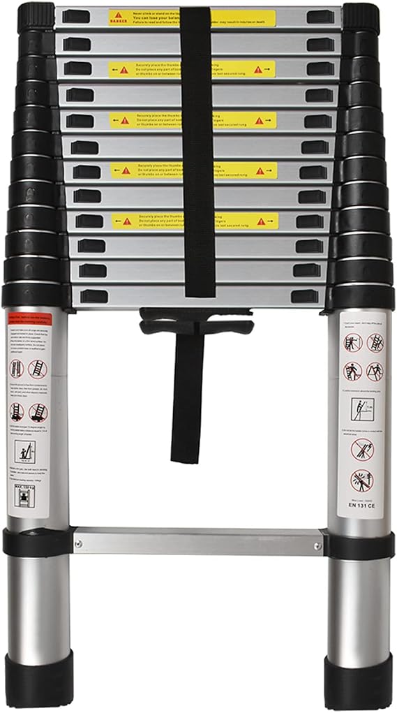 LABLT Aluminum Extendable Ladder Collapsible Ladder Folding Telescoping Ladder, Multi-Use, 330 lbs Capacity, 10.5FT/12.5FT/14.5FT