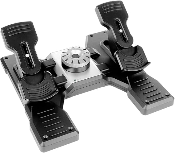 Logitech G Pro Flight Rudder Pedals | Self-centering mechanism, differential toe brakes, adjustable tension dial, part metal, PC compatible