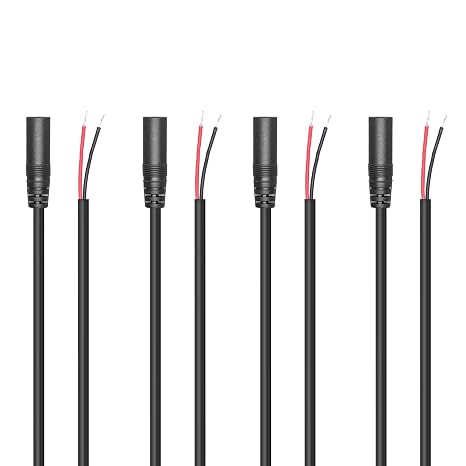 Replacement 3.5mm Female Jack to Bare Wire Open End 1/8" TS 2 Pole Stereo Audio Cable for Audio Equipment Installed or Earphone Microphone Cable Repair,1M(4 Pack)