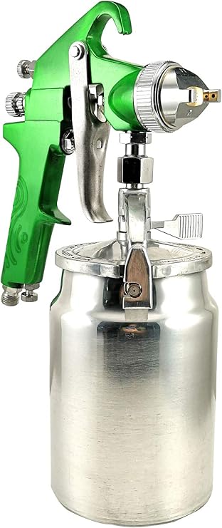 DYNAMIC POWER Industrial HVLP Siphon Feed Spray Gun 1000cc Non-Drip Paint Cup & 1.4mm Precision Nozzle | Smooth Finish for Auto, Woodworking & DIY! DP-97V-S/G