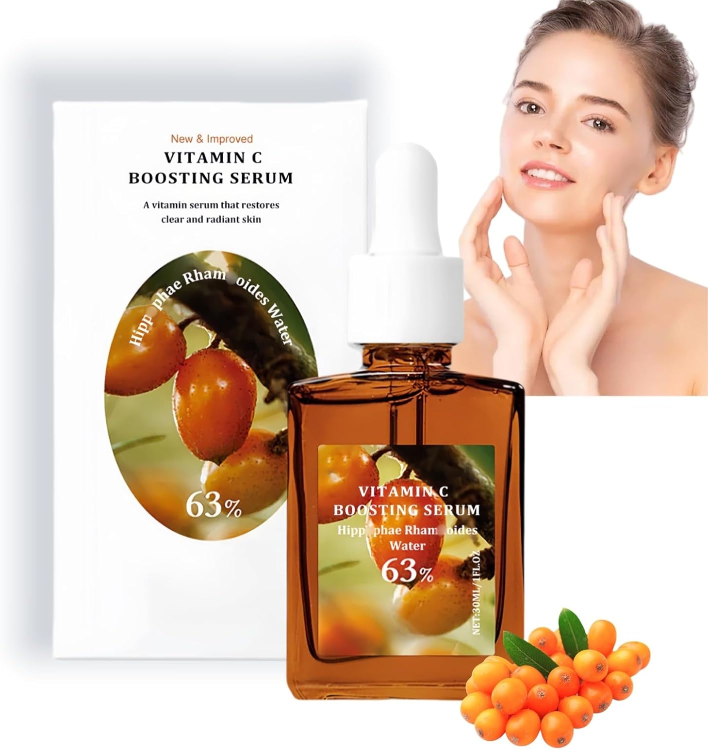 Vitamin C Boosting Serum,Vitamin C Serum for Face with Hyaluronic Acid,Anti Aging & Wrinkle Facial Serum for Women & Men,Dark Spot Correcting Glow Serum,Face Serum for Women,Fa-ce Firming Ser-um