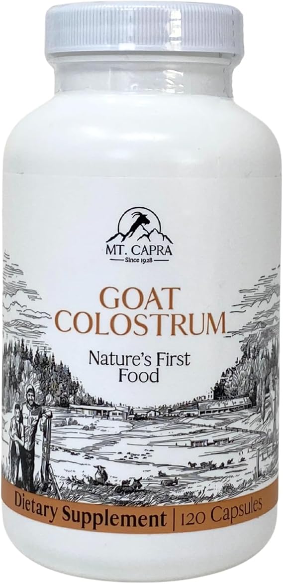 Mt. Capra Goat Colostrum | for Healthy Immune System, Gut, and Athletic Performance | Grass-Fed, High in Immunoglobulins | 30 Servings - 120 Capsules