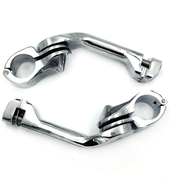 XKH- Kit 112- Chrome 5" Long Angled Adjustable Highway Foot Peg MountKit Compatible with 1.25" (1-1/4") Engine Guard Harley Davidson Street 500 XG500/ 750 XG750 [B01LWUBI29]